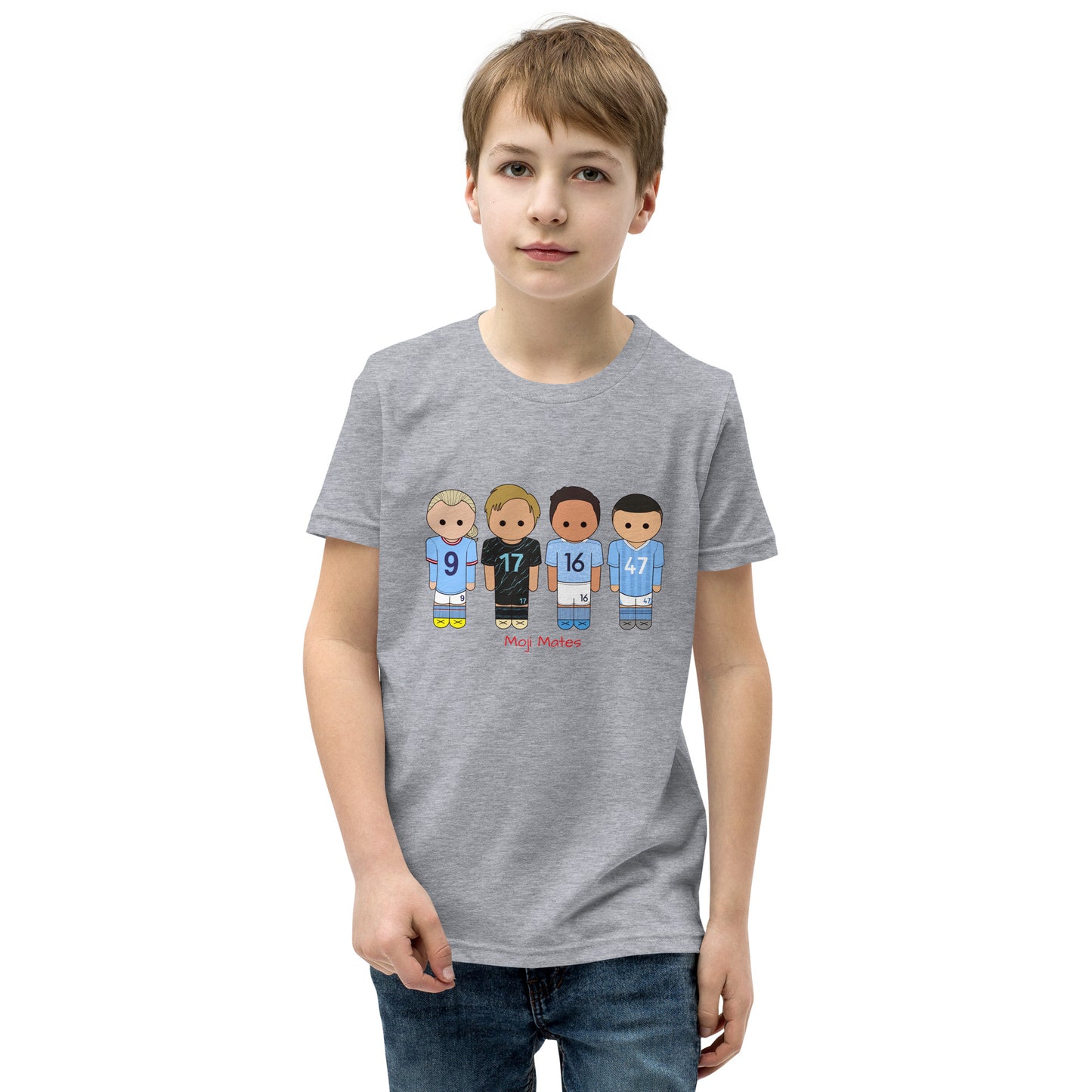 Man City Haaland De Bruyne Rodri Foden Youth Short Sleeve T-Shirt