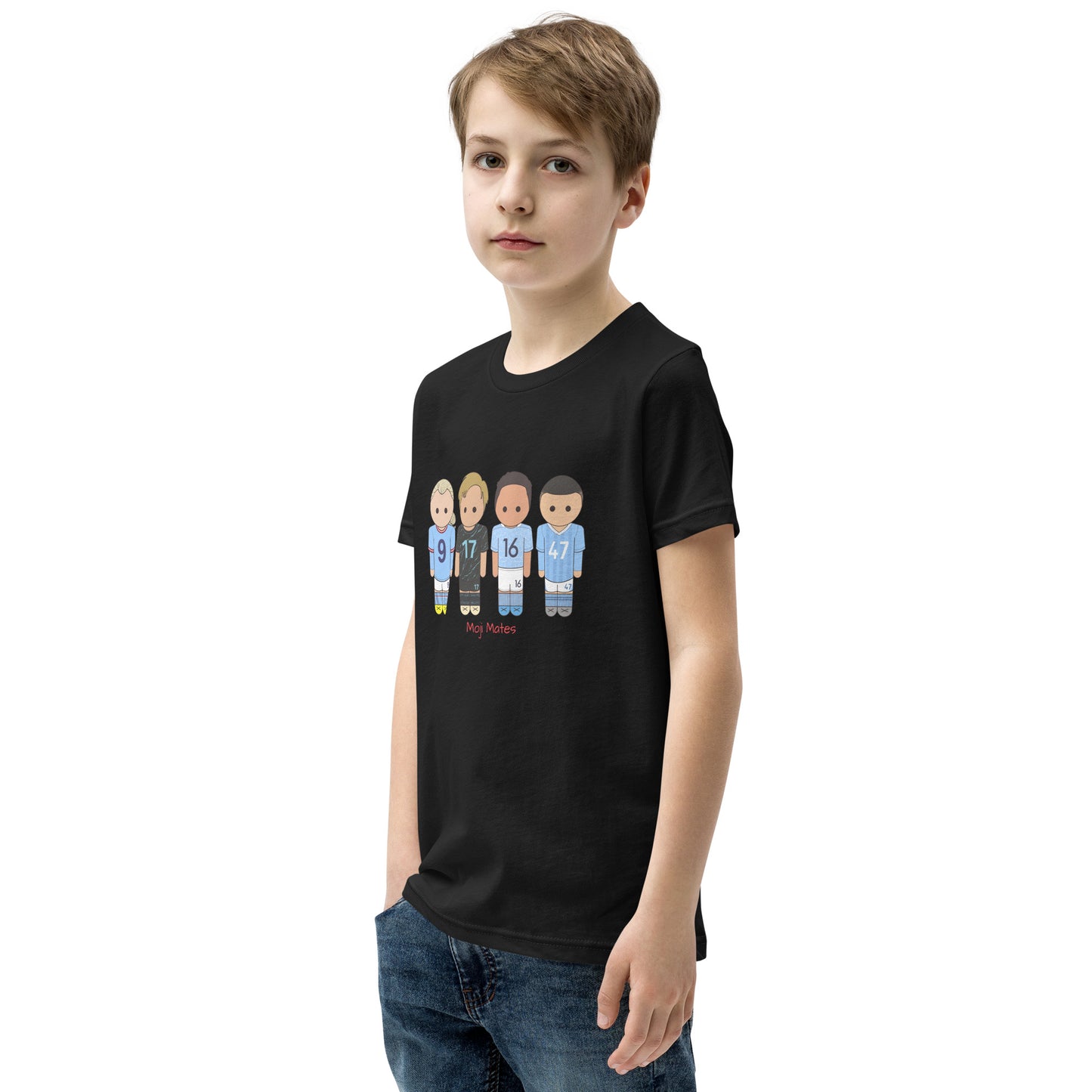 Man City Haaland De Bruyne Rodri Foden Youth Short Sleeve T-Shirt